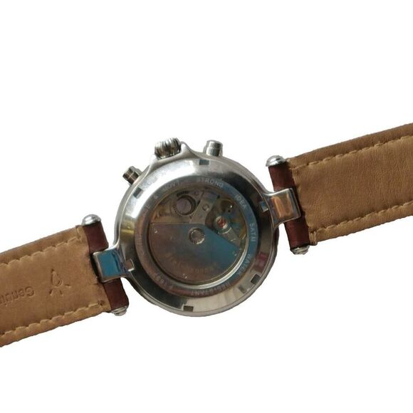 Mens Steinhausen Automatic Wrist Watch Model F1653 Chrono Skeleton Tachometer - Picture 10 of 13